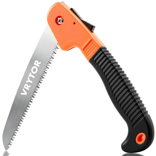 VRYTOR Pruning Saw, 7IN Heavy Duty Folding Hand Saw with Safety Hand Guard