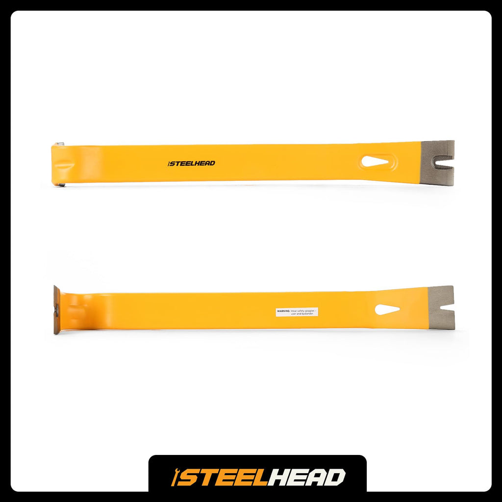STEELHEAD 15" Heavy-Duty Flat Pry Bar,Integrated Nail Puller,Rust & Corrosion Resistant Enamel Finish,Ultra-Durable Forged Heat-Treated Carbon Steel,Flat,USA-Based Support,SH-PB-B1-15-1