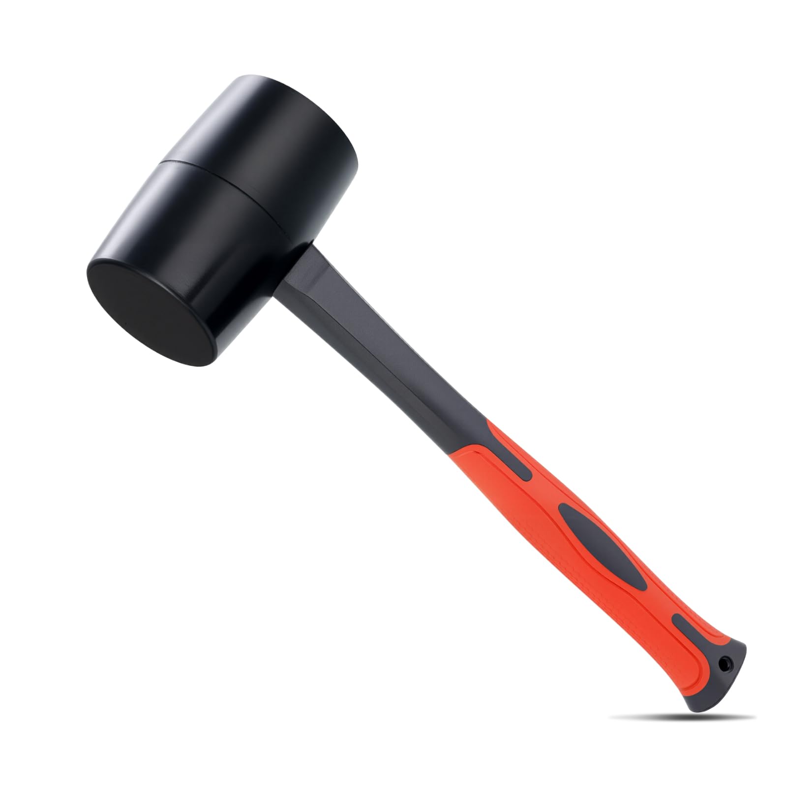 DESHIL Rubber Mallet Durable Rubber Hammer Head with Fiberglass Handle