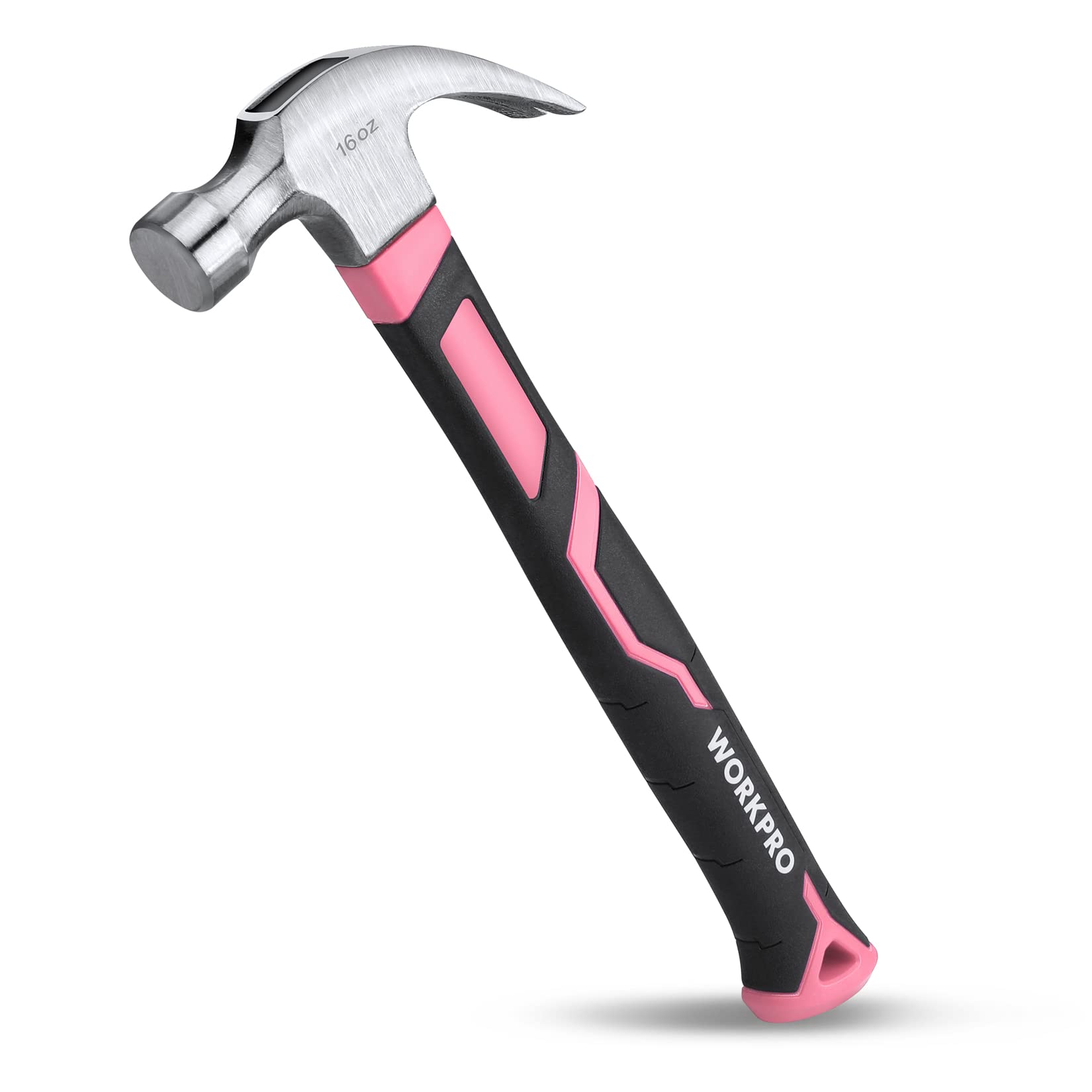 WORKPRO Claw Hammer with Fiberglass Handle, All Purpose Hammer with Forged Hardened Steel Head