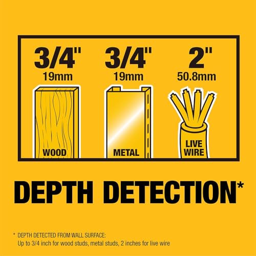 DEWALT Stud Finder, 3/4”, Locate Framing Studs Efficiently with LED Arrows, Ideal for Wood and Metal, AAA Batteries Included (DW0100)