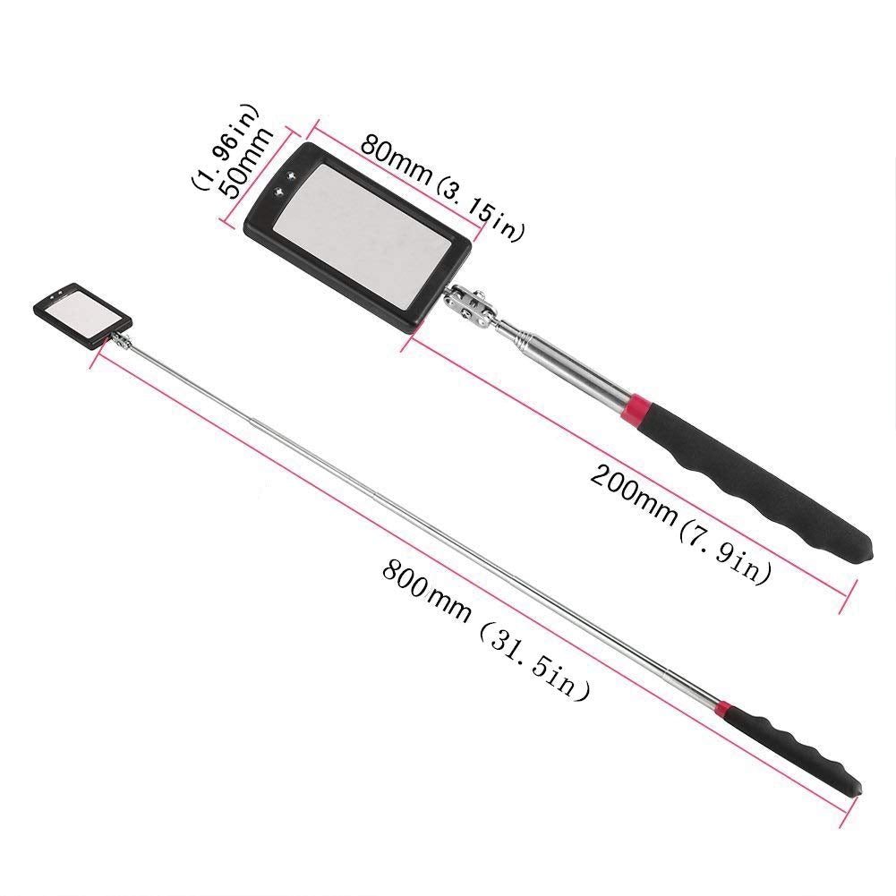 Enbar Telescopic Inspection Mirror.Diabetic Mirror for feet.360 Rotating lamp Inspection Mirror, Mechanics Mirror, Inspection Mirror, car Inspection Mirror .Mechanics Mirror on a Stick
