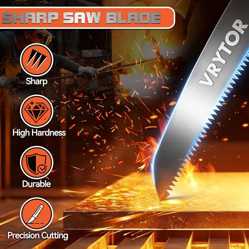 VRYTOR Pruning Saw, 7IN Heavy Duty Folding Hand Saw with Safety Hand Guard