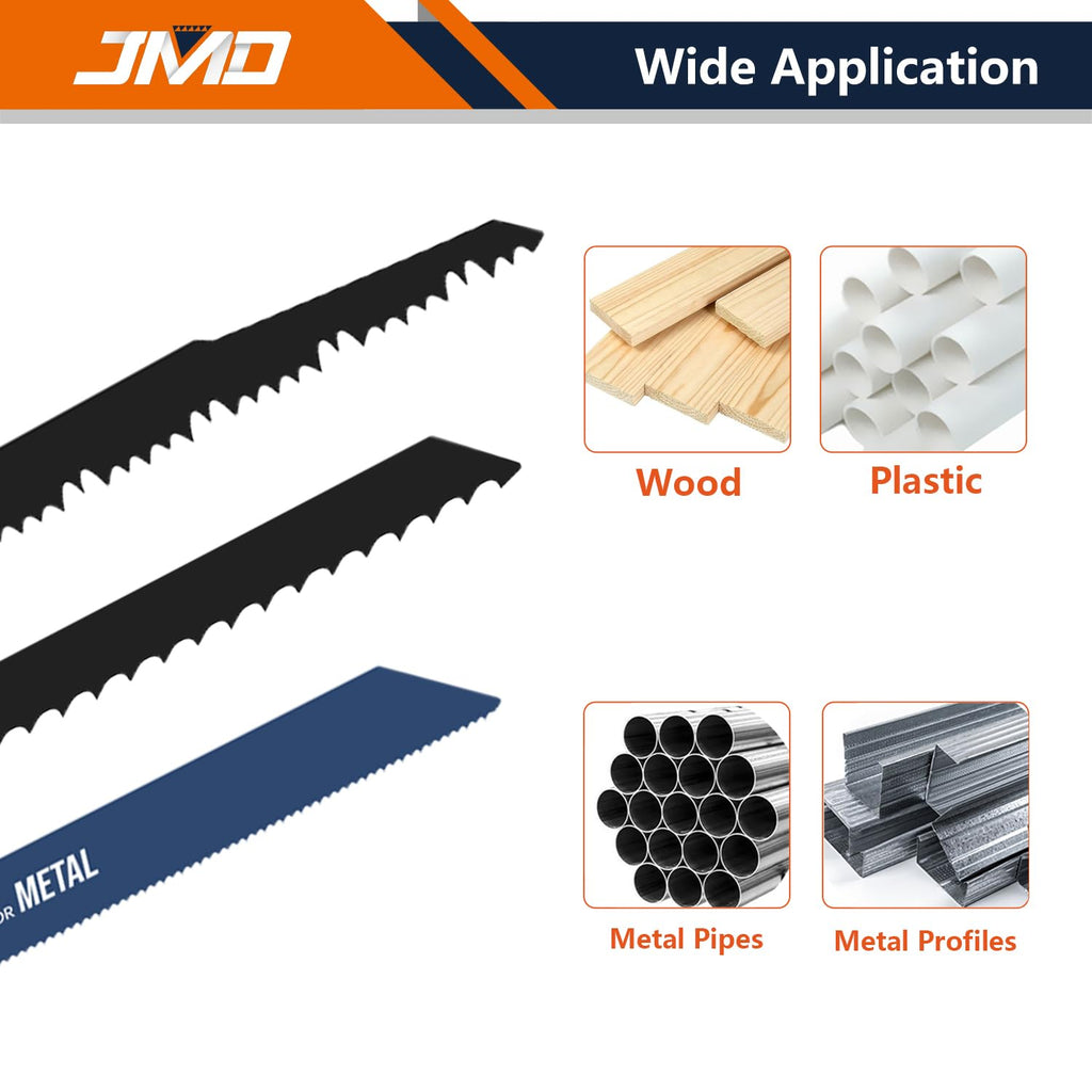 JMD 32-Piece Assorted Reciprocating Saw Blades Set for Wood Metal Cutting