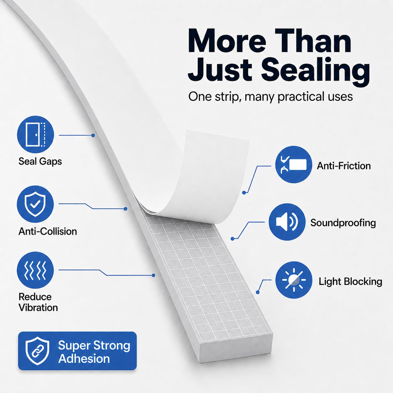Bantie EVA Weather Stripping Foam Tape Strip with Adhesive Foam Weather Stripping Door Seal Strip for Door Frame/Window/Gaps