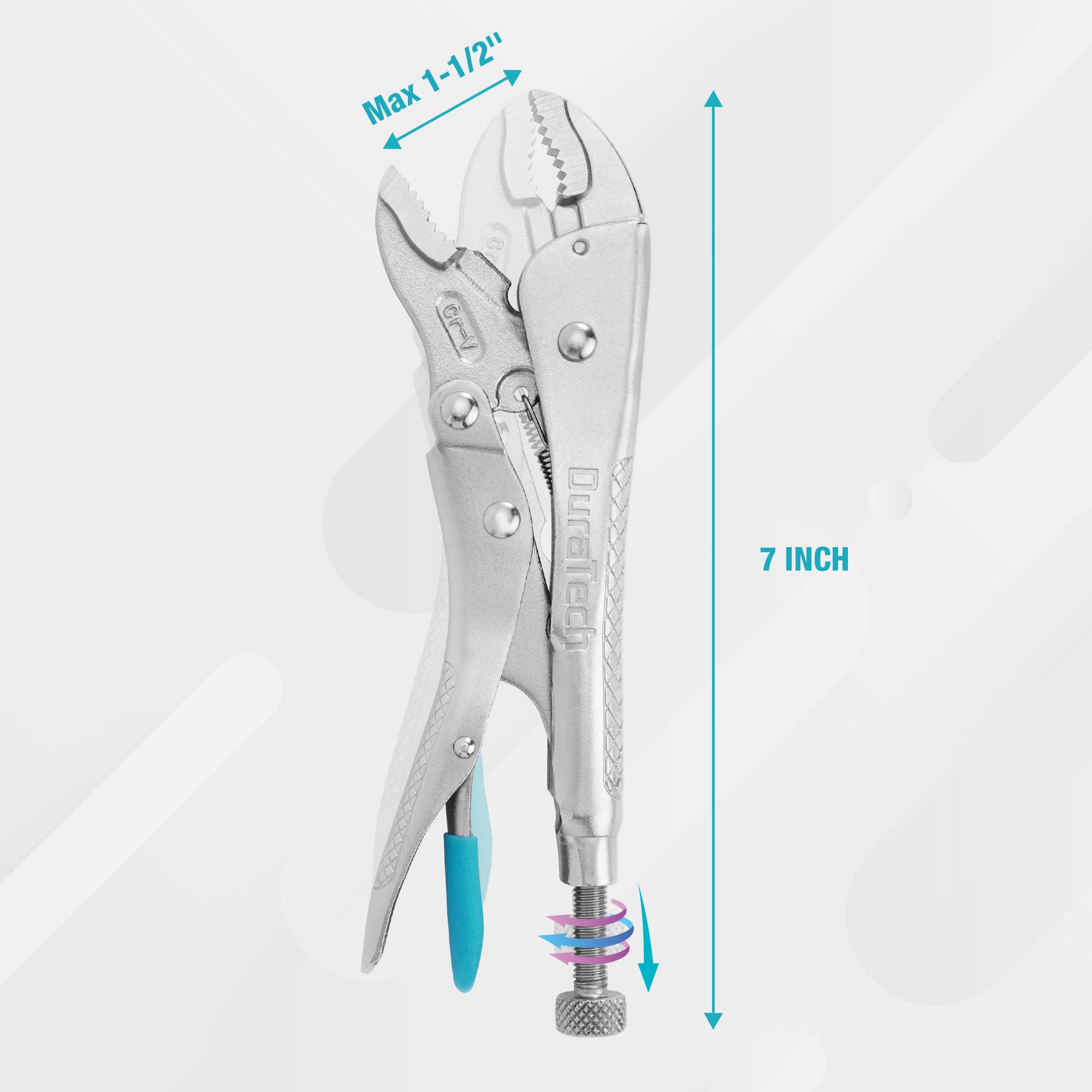 DURATECH Locking Pliers with Wire Cutter, Fit for Clamping Twisting Welding