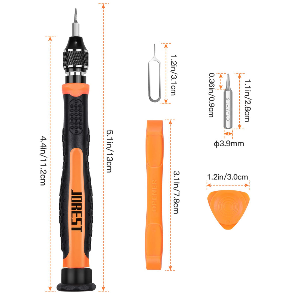 JOREST 38Pcs Small Precision Screwdriver Set with Torx T5, T6, Y00, Mini Repair Tool Kit for Macbook, Computer, Laptop, iPhone, PS4 PS5, Xbox, Switch, Eyeglasses, Watch, Ring Doorbell, Electronic, etc