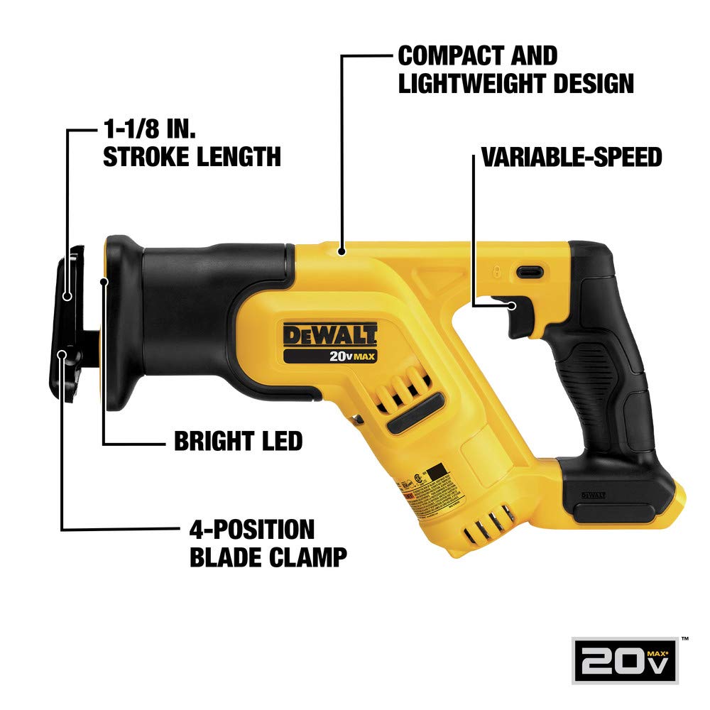 DEWALT 20V Max Reciprocating Saw, Compact