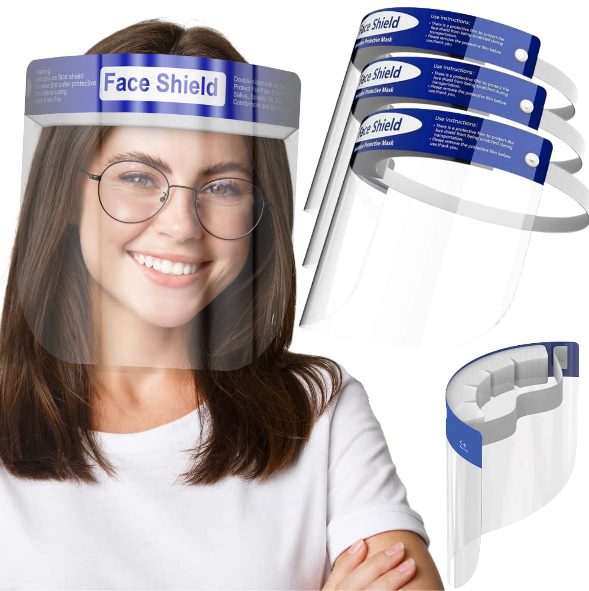 Medical Nation Face Shield for Women, Men & Kids, Anti-Fog, Lightweight Reusable Face Shield Mask