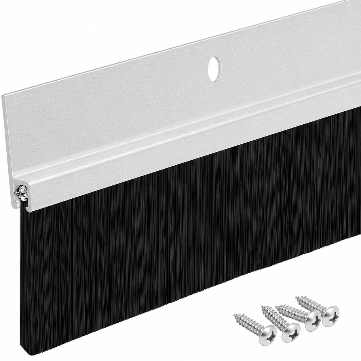 Aluminum & Brush Door Sweep | 36-Inch Length | Weatherproofing Solution for Gaps Up to 1 1/2" | Durable USA-Made Door Sweep Seal | Dust, Debris, and Draft Protection