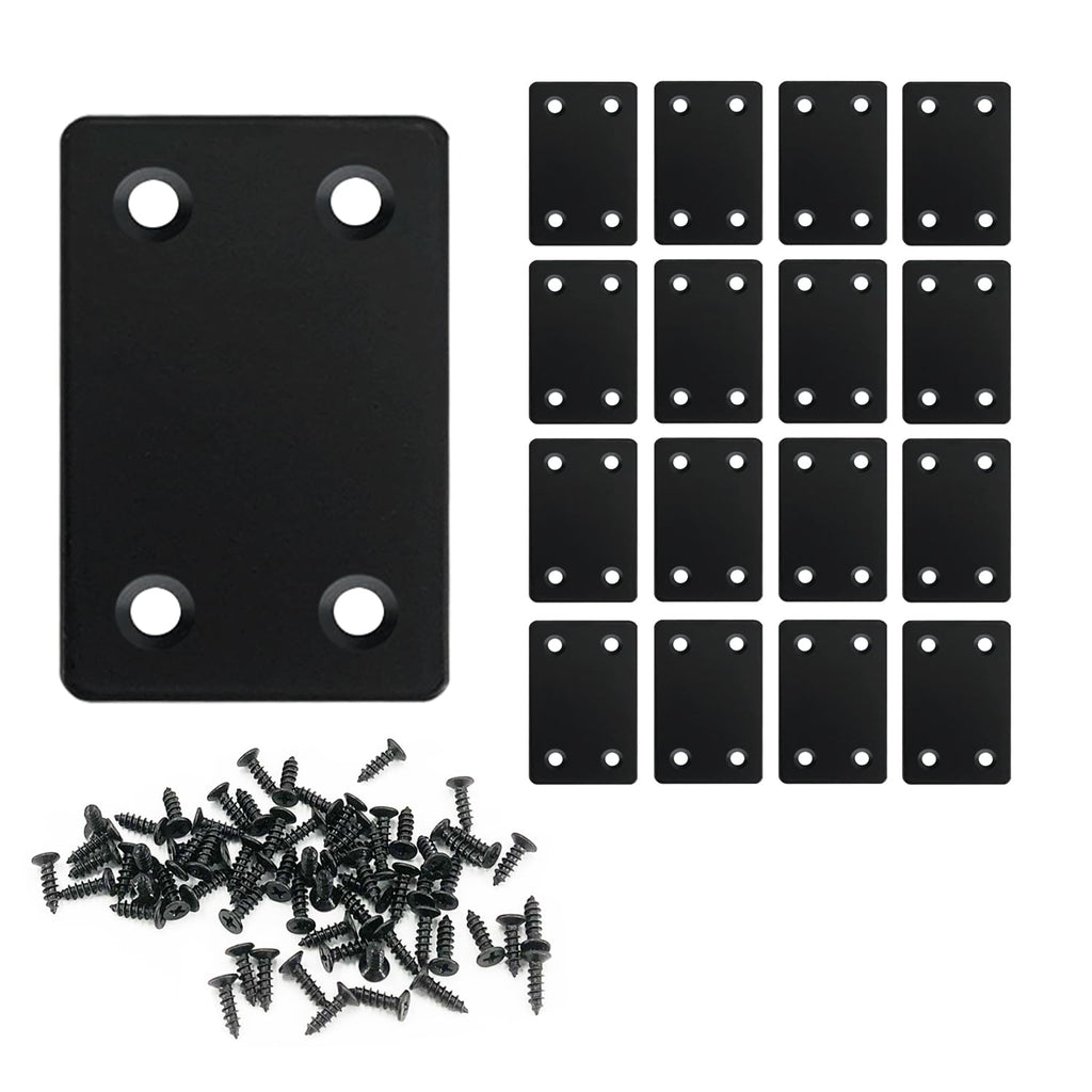 Black Flat Mending Plate, Stainless Steel Bracket, Straight Metal Brace Bracket, Fixing Joining Plate for Wood Furniture Fastening & Fixing