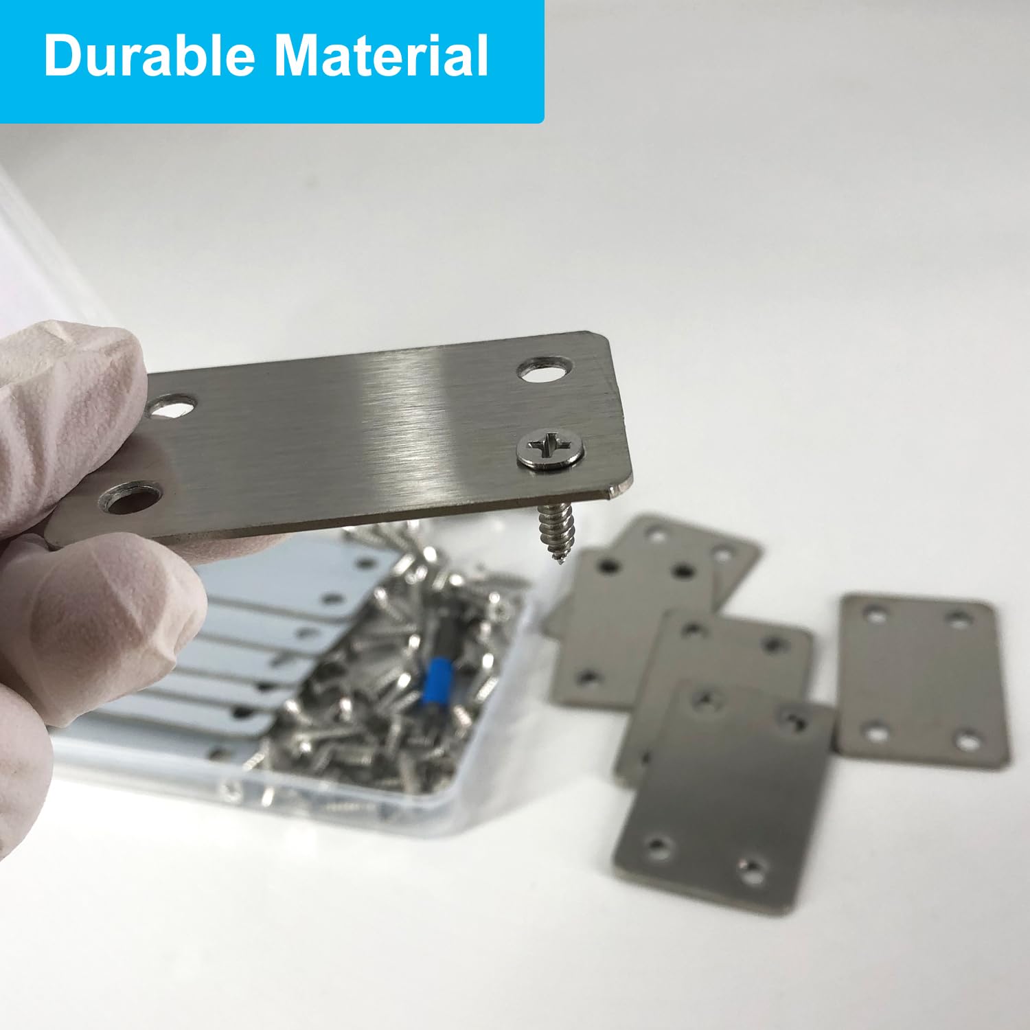 Black Flat Mending Plate, Stainless Steel Bracket, Straight Metal Brace Bracket, Fixing Joining Plate for Wood Furniture Fastening & Fixing