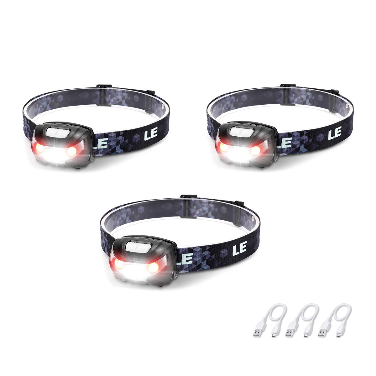 Lighting EVER L3200 Rechargeable LED Headlamp, 5 Modes