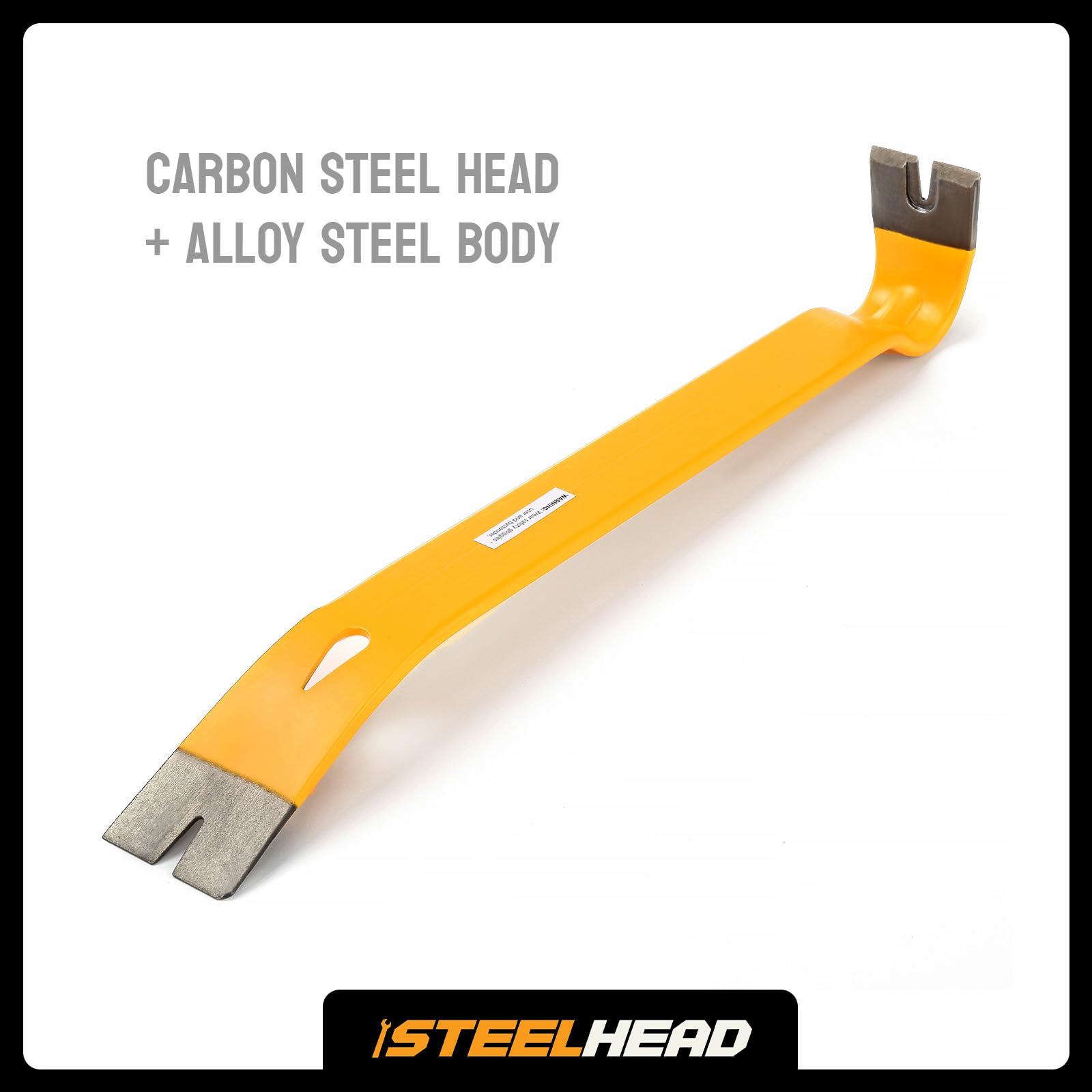 STEELHEAD 15" Heavy-Duty Flat Pry Bar,Integrated Nail Puller,Rust & Corrosion Resistant Enamel Finish,Ultra-Durable Forged Heat-Treated Carbon Steel,Flat,USA-Based Support,SH-PB-B1-15-1