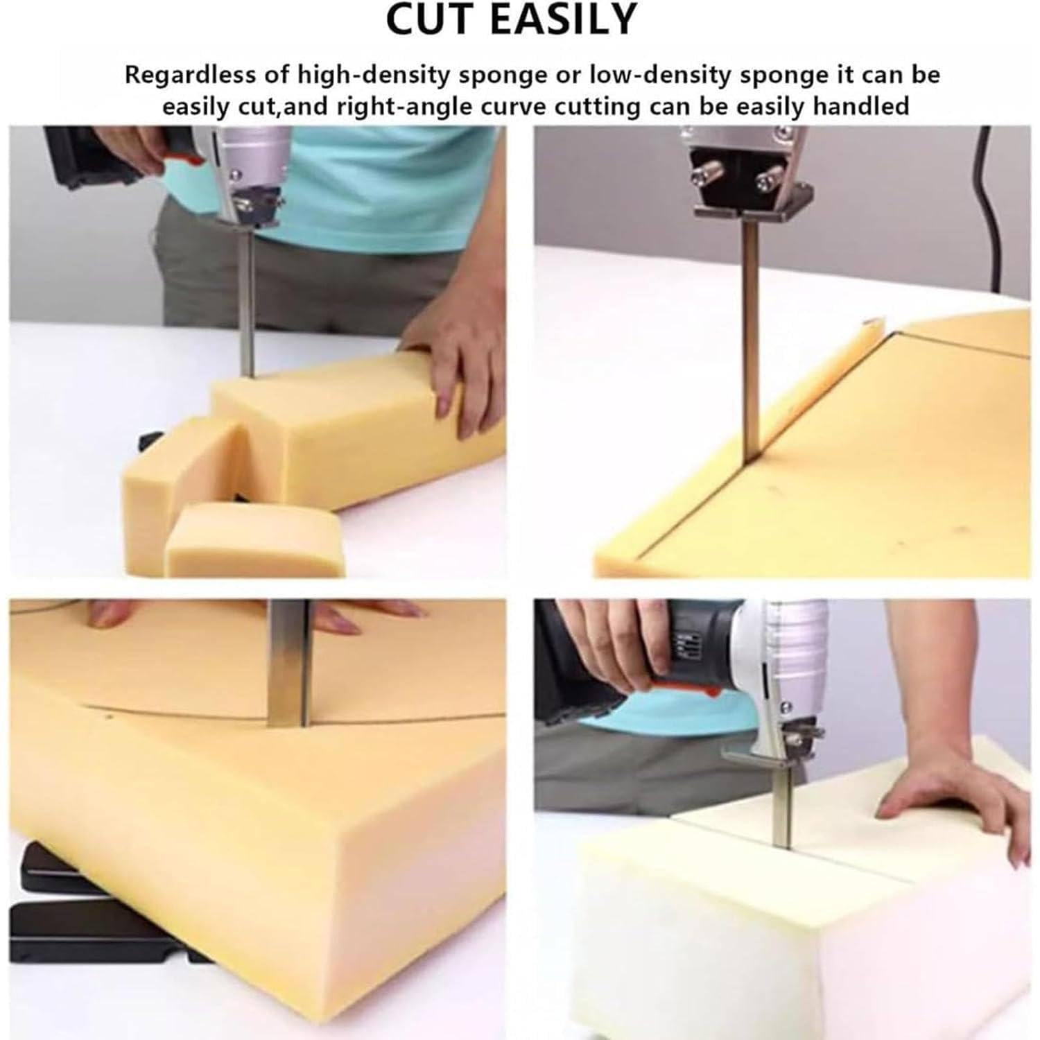 SDdPulse Foam Rubber Sponge Reciprocating Cutting Saw, Electric Saw Sponge Cutters, 300W Electric Foam Cutting Machine with 300mm Saw Blade