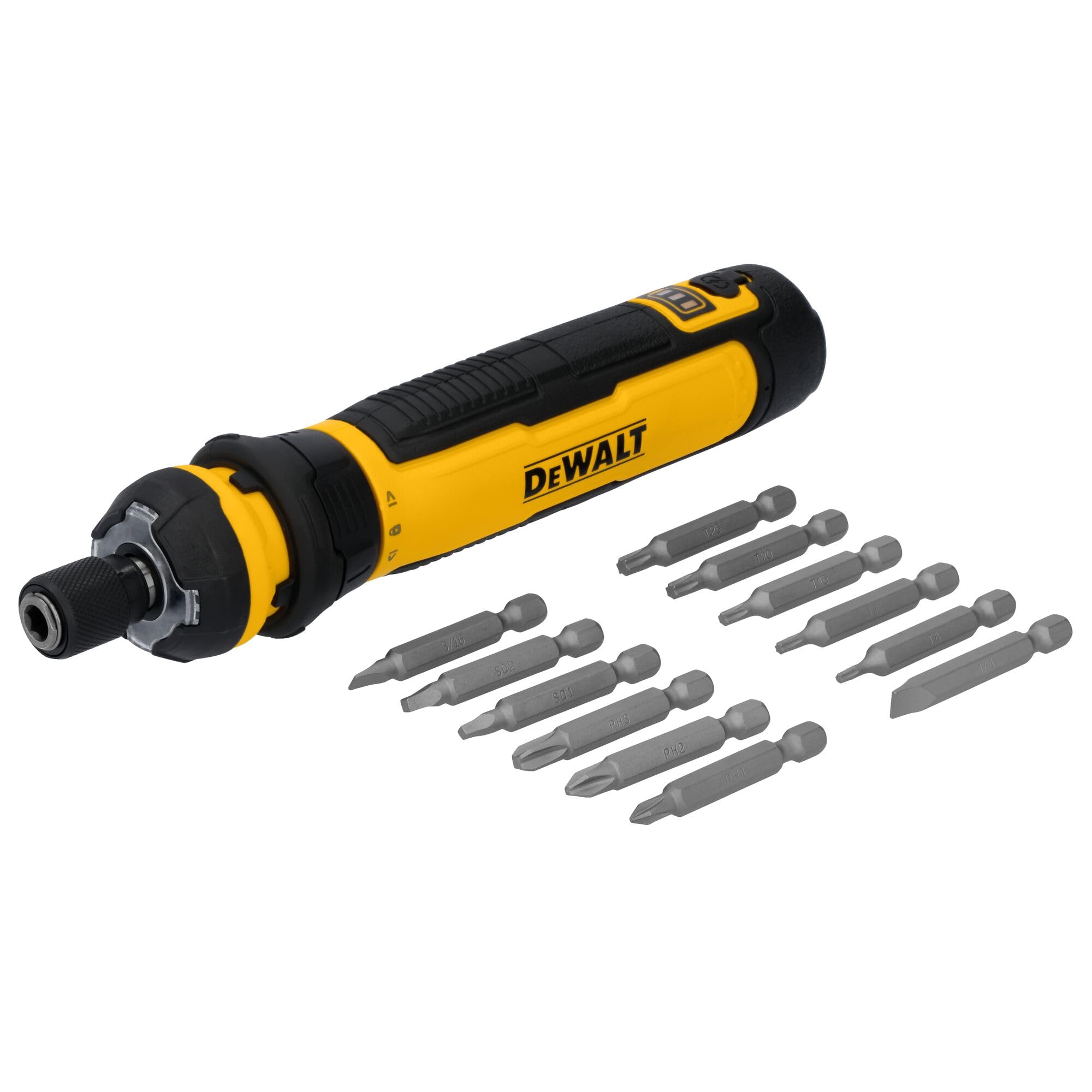 DEWALT Cordless Screwdriver with FLEXDRIVE Control and Screwdriving Bits