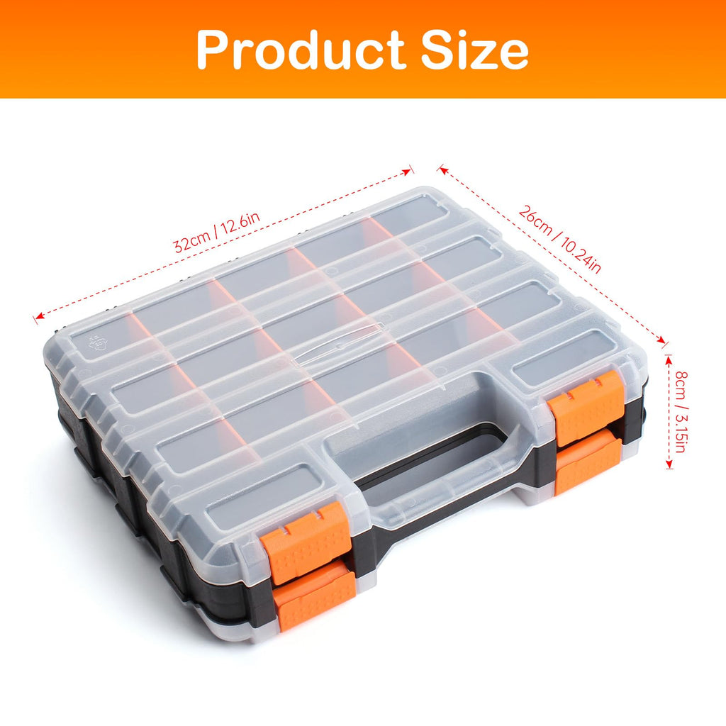 NOEAIKE Double Side Small Parts Organizer Hardware Storage for Screws Nuts