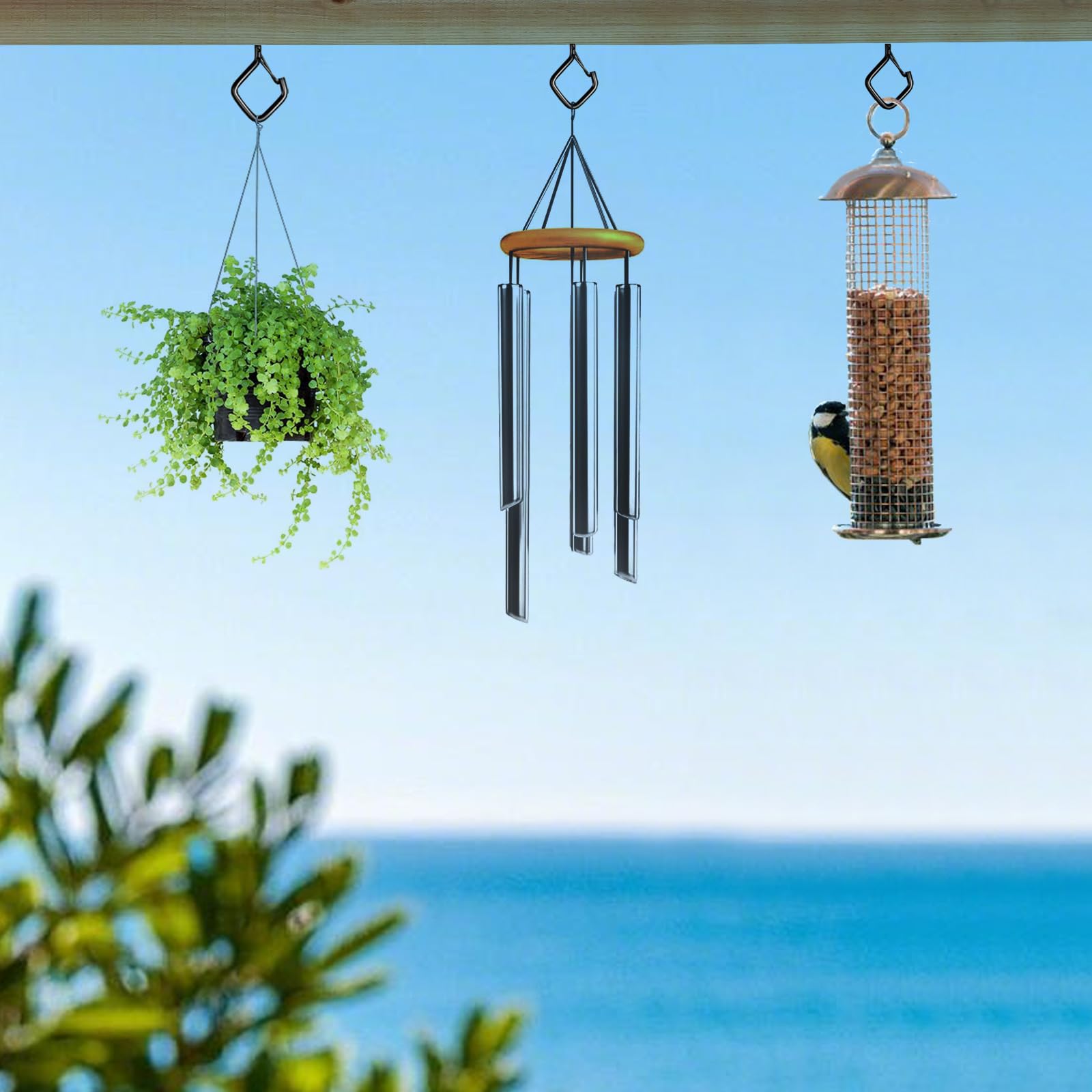 Viweolm Eye Hooks Screw Heavy Duty,Ceiling Hooks for Hanging Plants,String Lights,Cup,Wind Chime,Bird Feeders. Plant Hanger Indoor&Outdoor