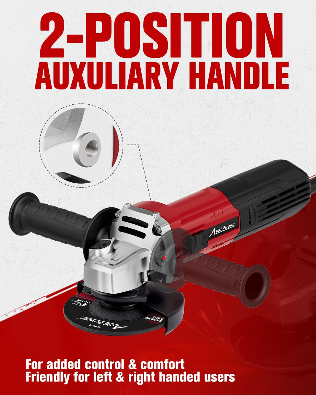AVID POWER Angle Grinder, 7.5-Amp 4-1/2 inch Electric Grinder Power Tools with Grinding and Cutting Wheels, Flap Disc and Auxiliary Handle for Cutting, Grinding, Polishing and Rust Removal