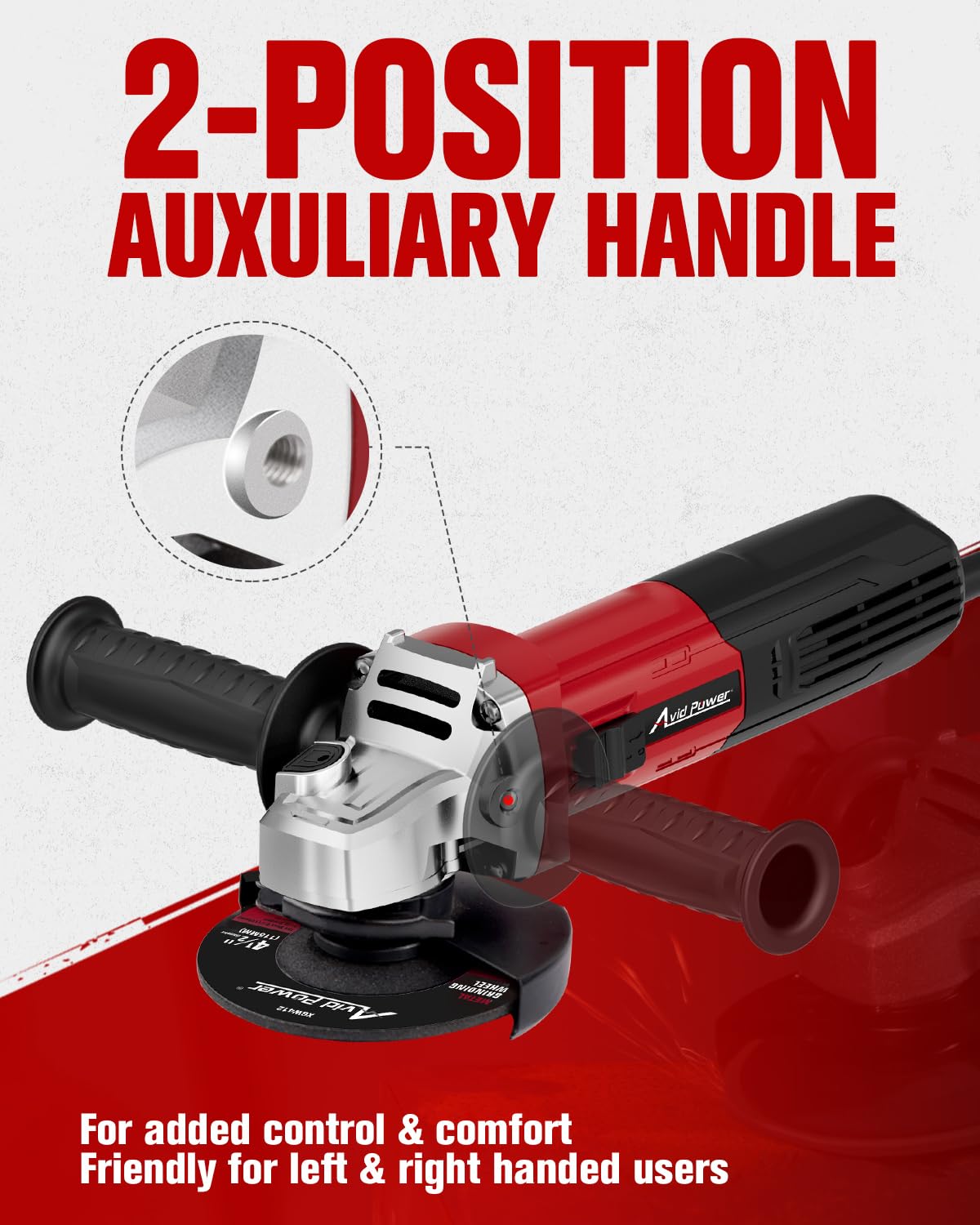 AVID POWER Angle Grinder, 7.5-Amp 4-1/2 inch Electric Grinder Power Tools with Grinding and Cutting Wheels, Flap Disc and Auxiliary Handle for Cutting, Grinding, Polishing and Rust Removal