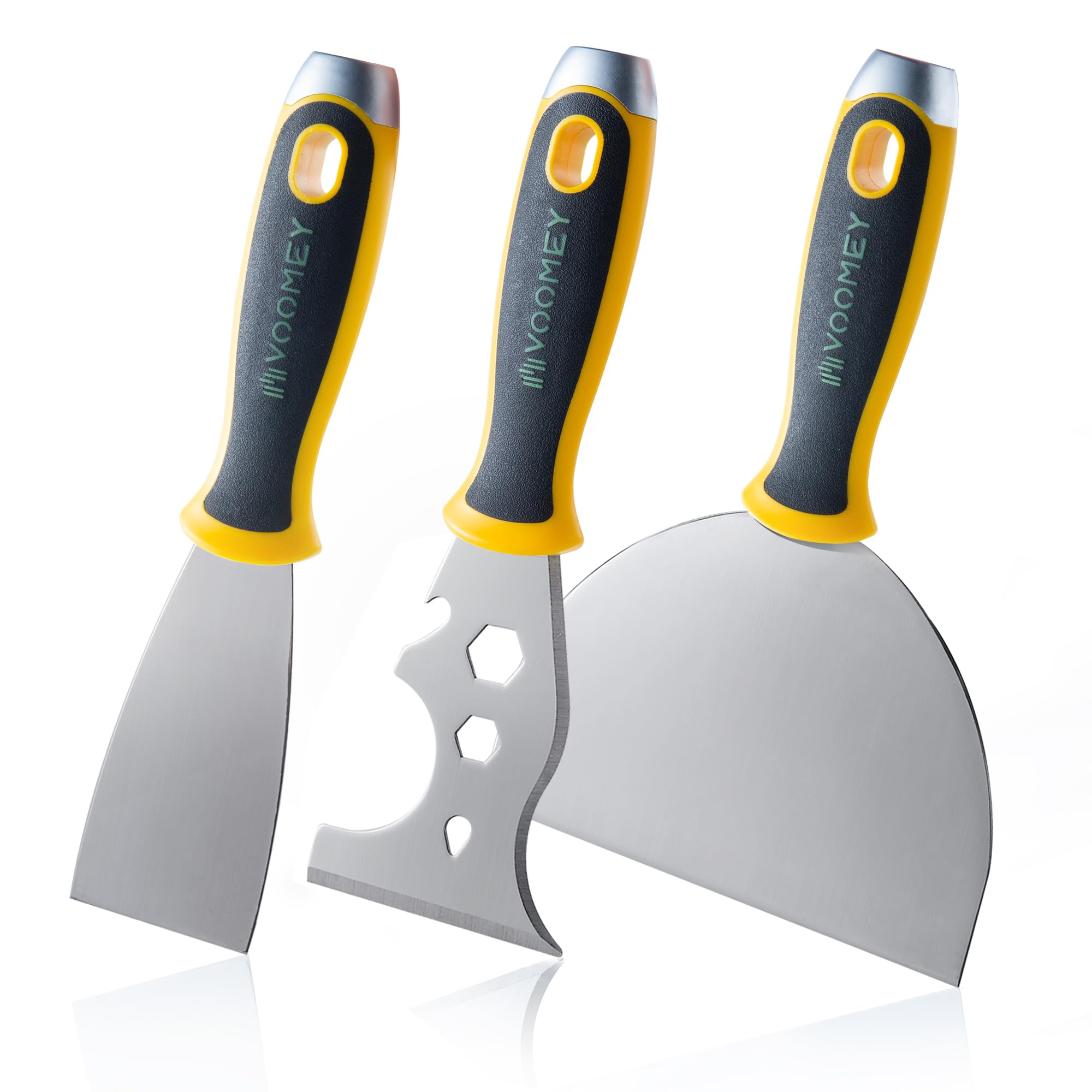 Voomey Stainless Steel Putty Knife, Metal Scraper, Paint Scraper Tool For Removing Wallpaper, Repairing Drywall, Scraping, Repairing, Plastering, and Other Painting Projects