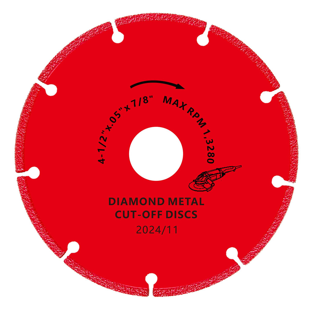 FOXBC 4-1/2 Inch Diamond Cutting Wheel Metal Cut Off for Angle Grinder, 5000+ Cuts on Rebar, Stainless Steel, Angle Iron, 7/8" Arbor - 3 Pack