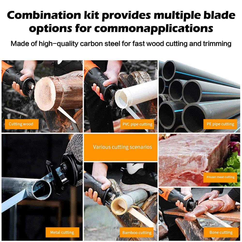 50pcs T Shank Jigsaw Blades Set with Storage Case, Contractor Assorted Jig Saw Blade Set Made with HCS/HSS for Wood Plastic and Metal Cutting, Fits Most Jig Saw Models