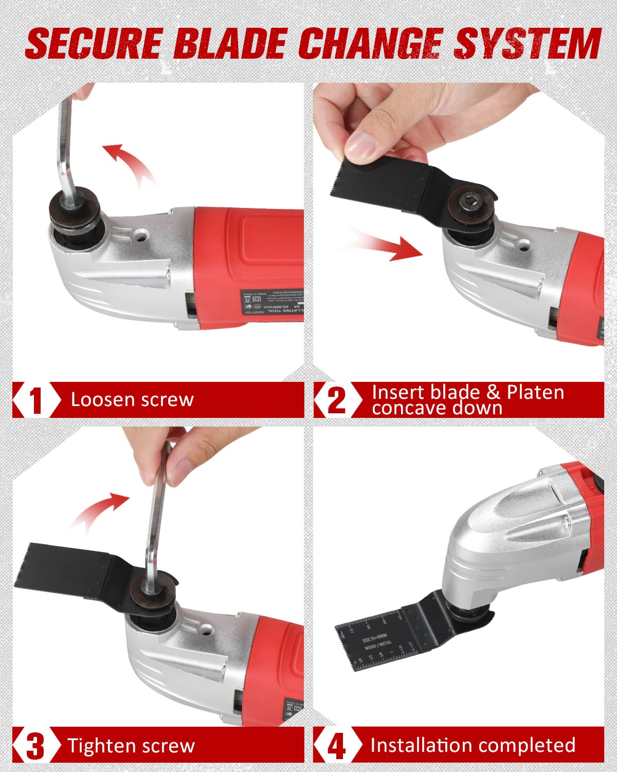 AVID POWER Oscillating Tool, 22000 OPM Electric Oscillating Multi Tool with 3°Oscillation Angle, Cutting, Sanding, Grinding, Scraping, 11 Accessories & Universal Interface