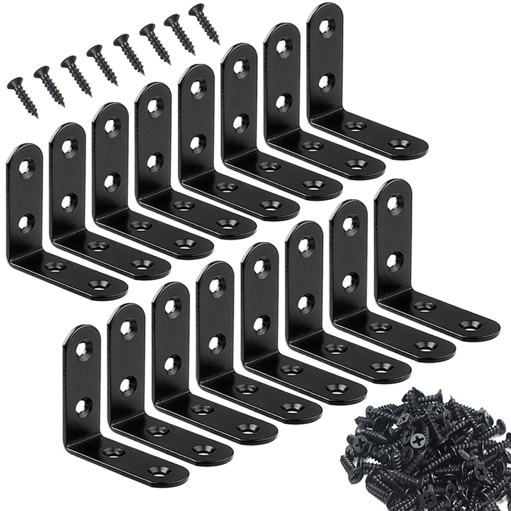 YEWLACA L Bracket Corner Braces Heavy Duty Stainless Steel 90 Degree Joints Right Angle Bracket L Shaped Corner Brackets Fastener for Wood Furniture, Screws Included