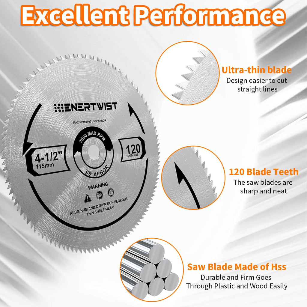 Enertwist 4-1/2 Inch Compact Circular Saw Blade Set