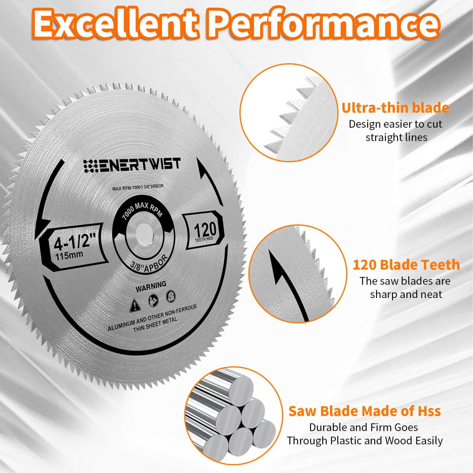 Enertwist 4-1/2 Inch Compact Circular Saw Blade Set