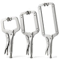Locking C Clamp Set, Locking Pliers with Fixed and Swivel Pads, 6 Inch, 9 and 11 Inch, Metal Tools Welding Clamps for Home Farm