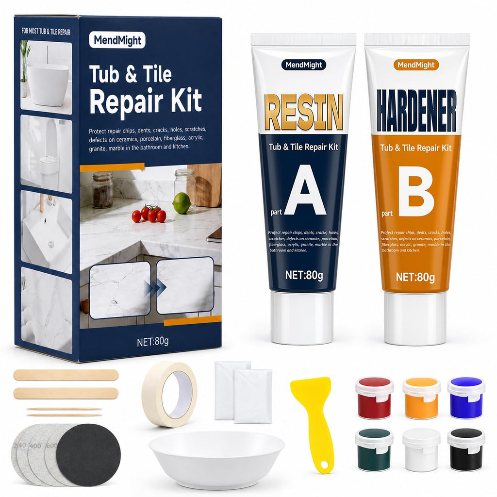 Tile and Bathtub Repair Bonding Adhesives Kit, Cracked Porcelain Sink Repair Kit, Tile Repair