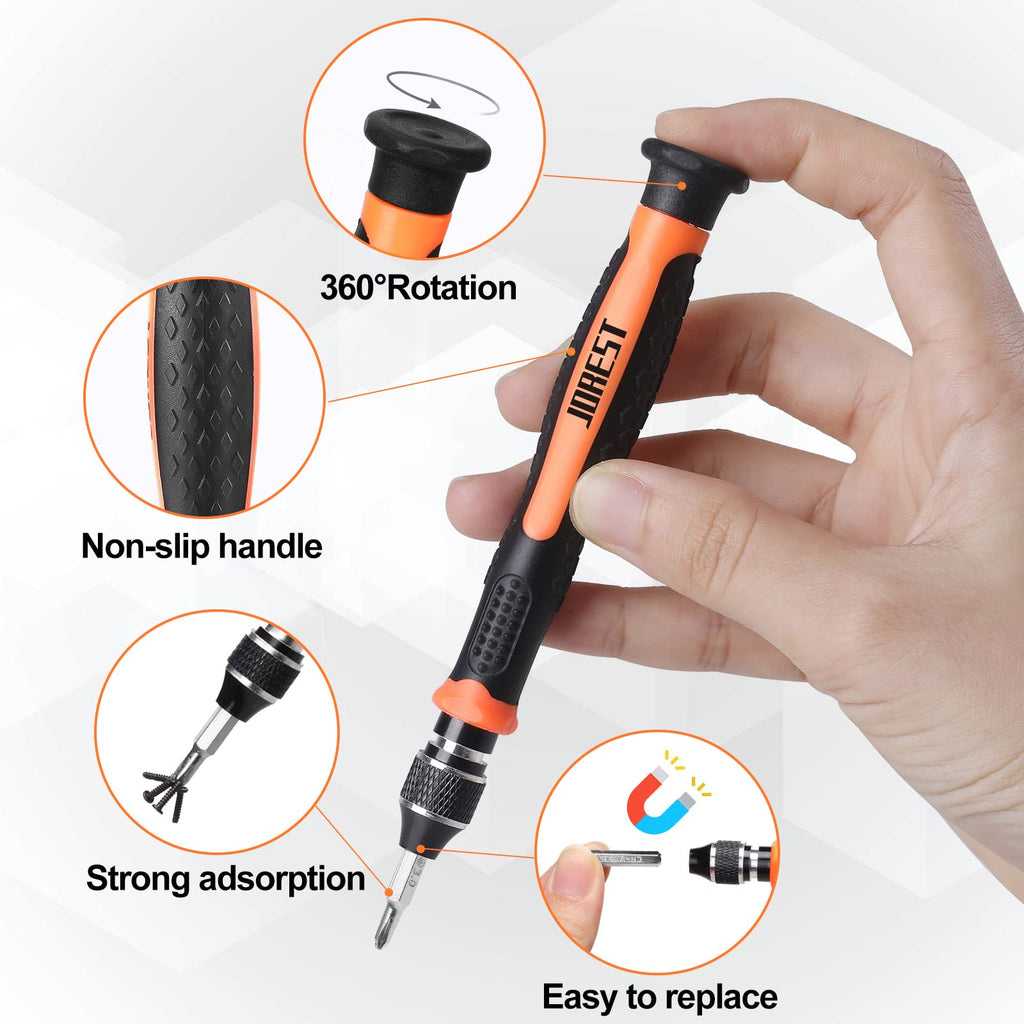 JOREST 38Pcs Small Precision Screwdriver Set with Torx T5, T6, Y00, Mini Repair Tool Kit for Macbook, Computer, Laptop, iPhone, PS4 PS5, Xbox, Switch, Eyeglasses, Watch, Ring Doorbell, Electronic, etc