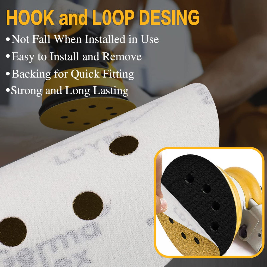 POTUINOM 5 Inch 8 Hole Sanding Discs