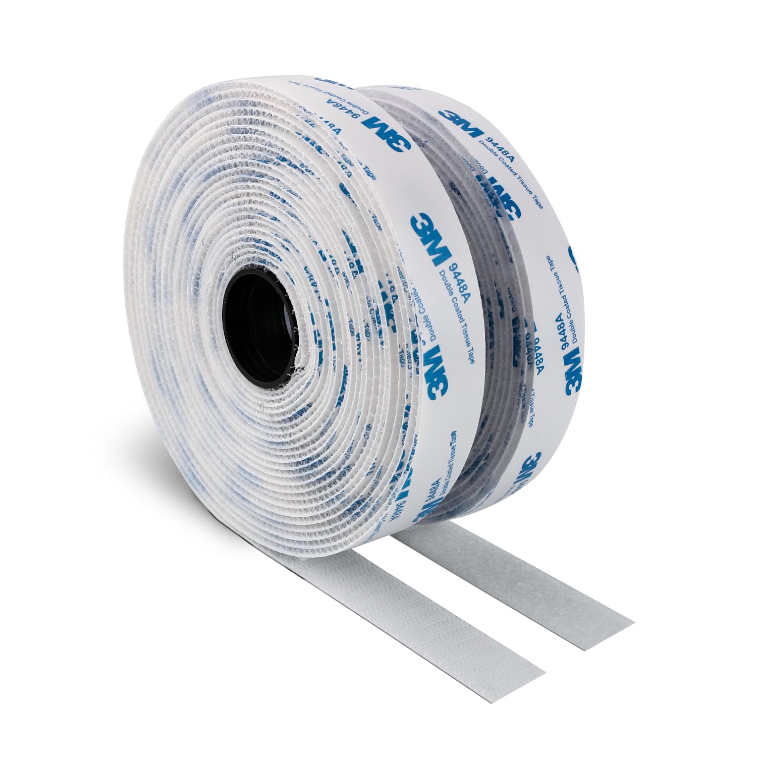 Hook and Loop Adhesive Tape 9448A Super Sticky Self Adhesive Back Heavy Duty Interlocking Nylon Fabric Fastener Strips for Indoor Outdoor Home Office DIY Decor