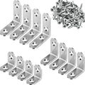 YEWLACA L Bracket Corner Braces Heavy Duty Stainless Steel 90 Degree Joints Right Angle Bracket L Shaped Corner Brackets Fastener for Wood Furniture, Screws Included
