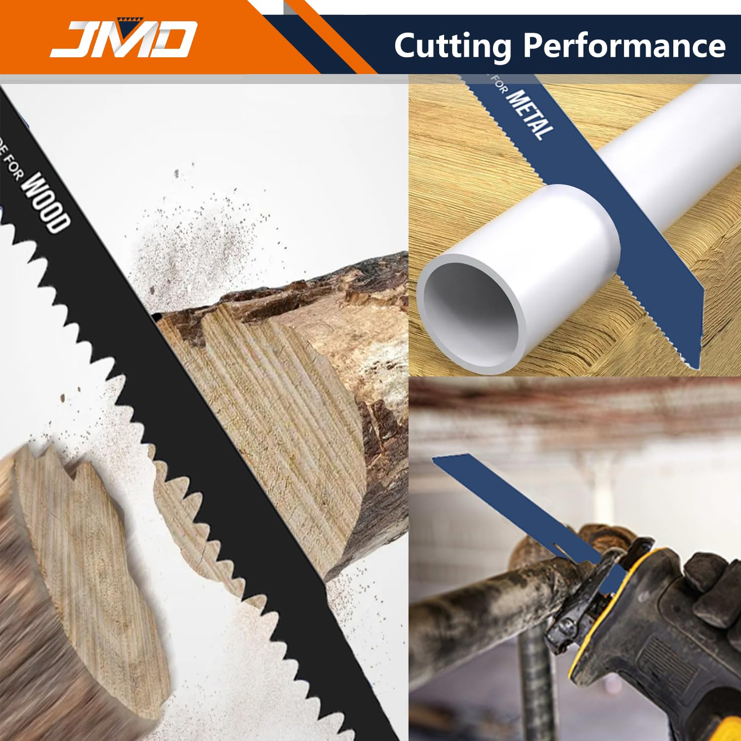 JMD 32-Piece Assorted Reciprocating Saw Blades Set for Wood Metal Cutting