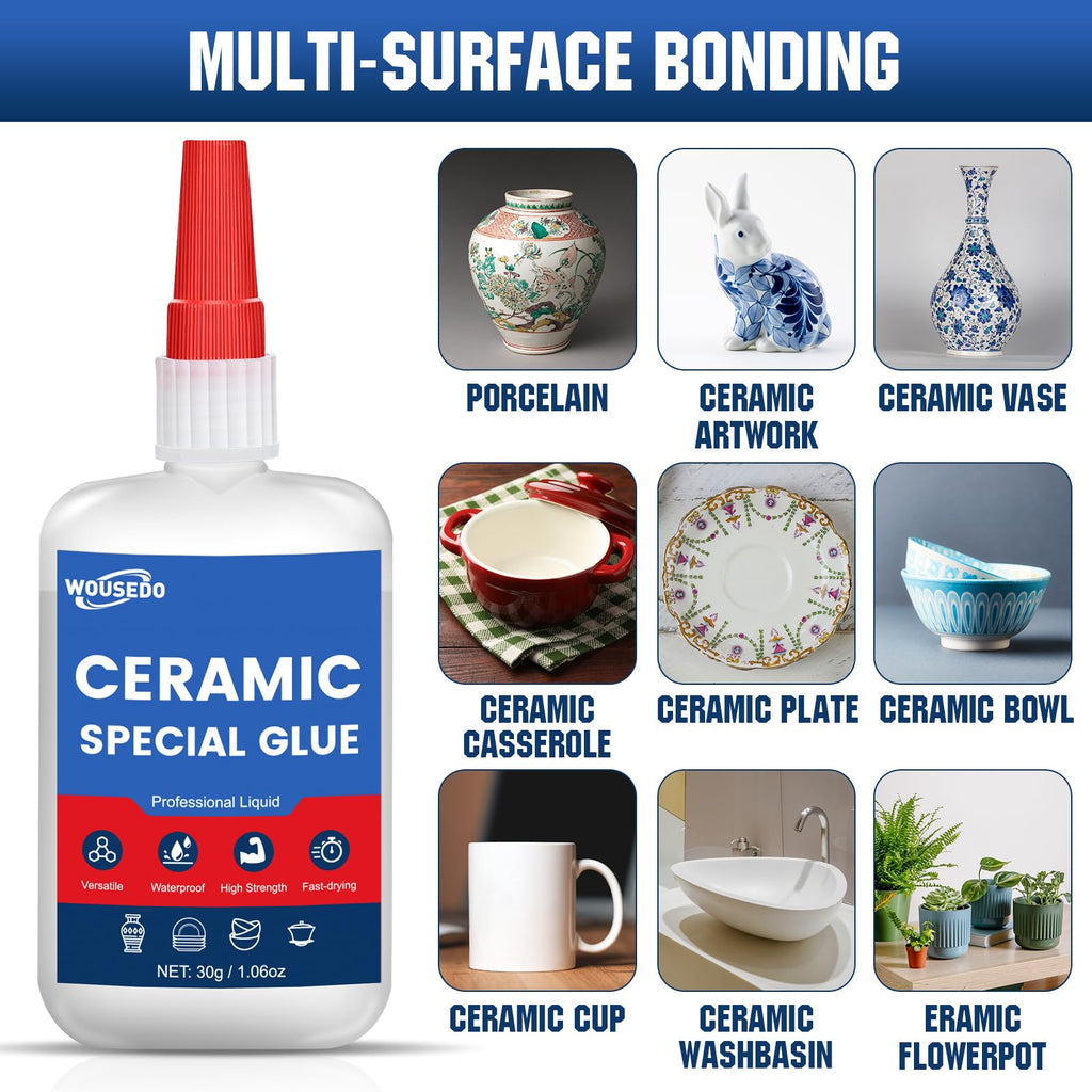 Wood Glue,Shoe Glue,Ceramic Super Glue - Quick Dry Strong Adhesive for Shoe Repair