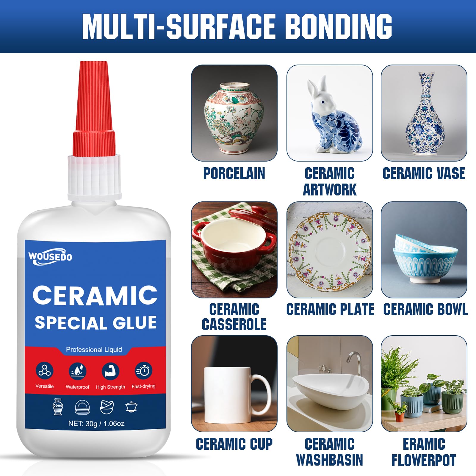 Wood Glue,Shoe Glue,Ceramic Super Glue - Quick Dry Strong Adhesive for Shoe Repair