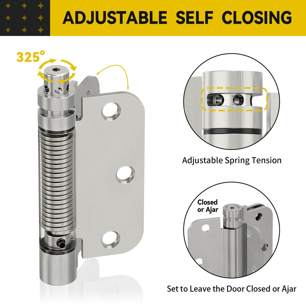 JOYNY Self Closing Door Hinges Brushed Nickel
