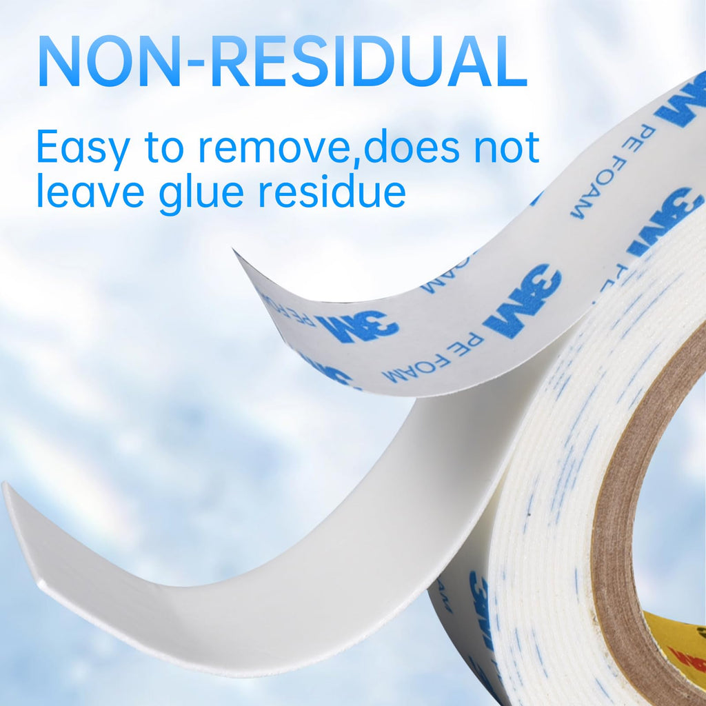 Heavy Duty PE Foam Double Sided Tape | Strong Adhesive Tape | Vibration Resistant | for Indoor/Outdoor Paint Wall Picture Hanging Poster | Free Damage Mounting