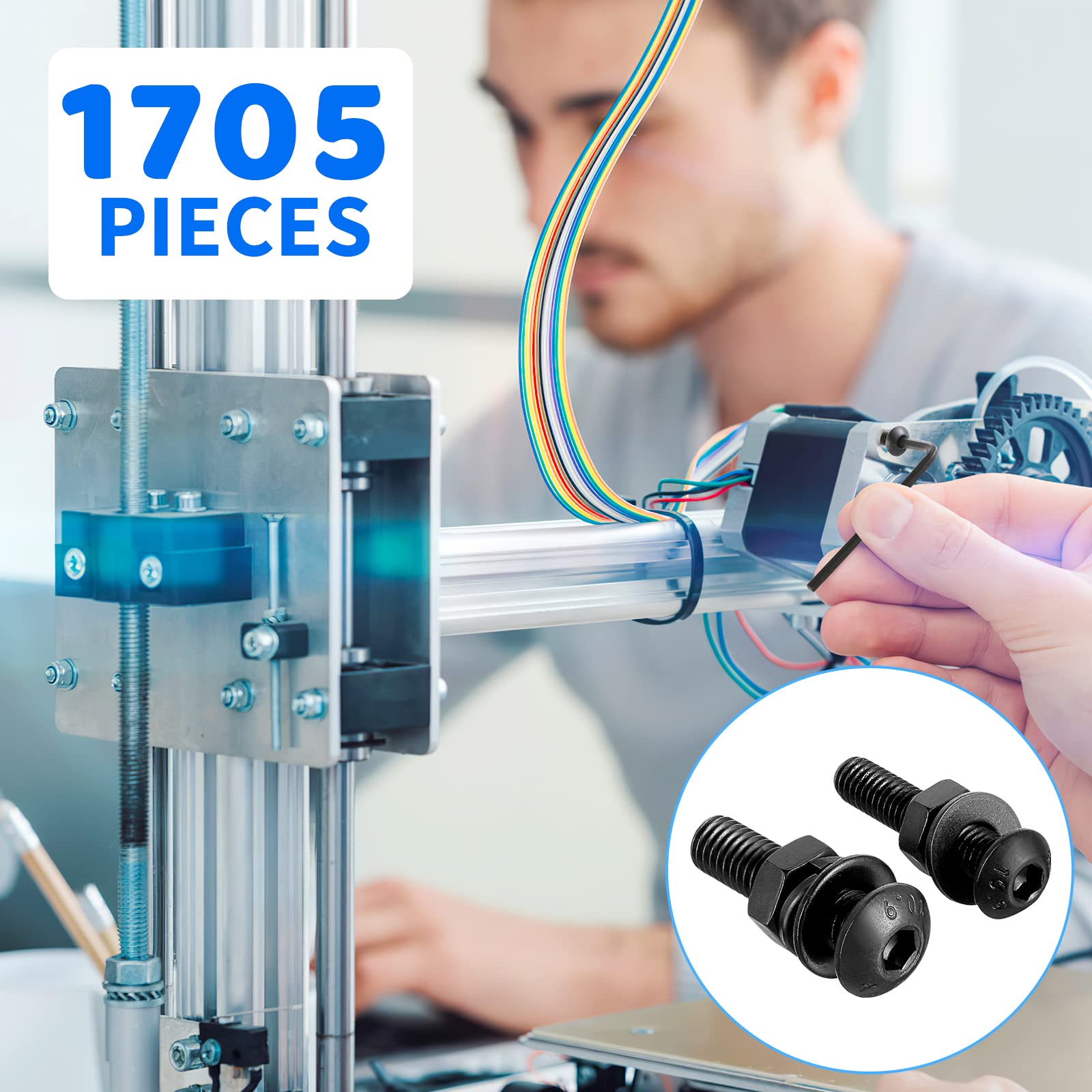 Machine Screws Assortment Kit Nuts and Bolts Washers Screws Set