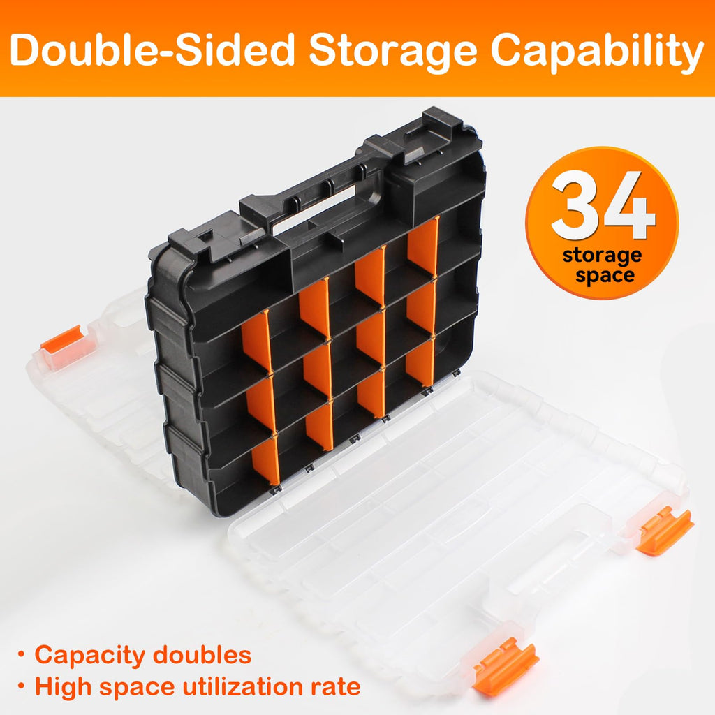 NOEAIKE Double Side Small Parts Organizer Hardware Storage for Screws Nuts