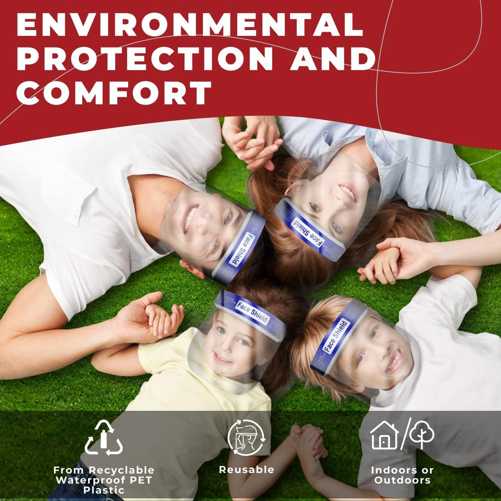Medical Nation Face Shield for Women, Men & Kids, Anti-Fog, Lightweight Reusable Face Shield Mask