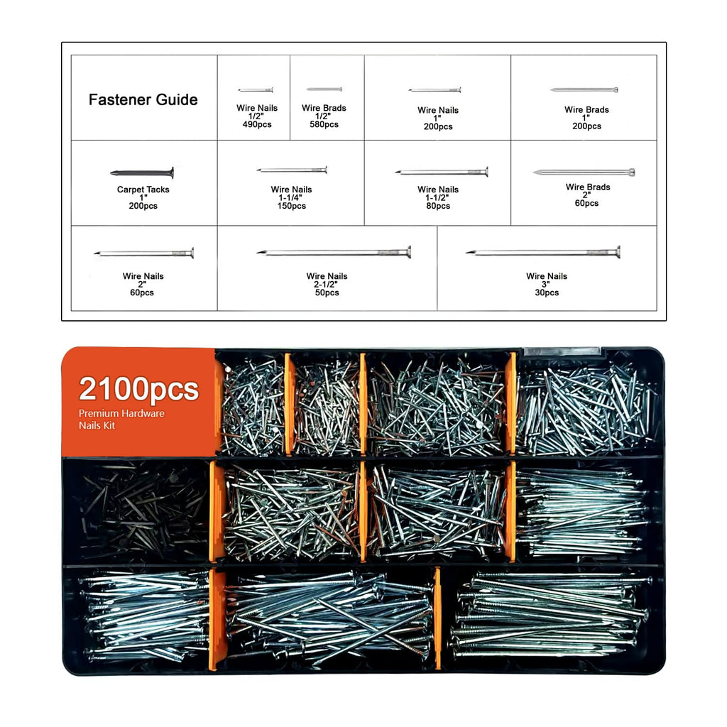 Haespot 3000-Piece Hardware Kit with Anchors, Tapping Screws, Deck Screws&Nails–DIY-Friendly,3-Tier Storage for Home Projects