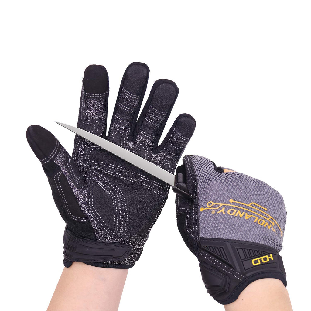 HANDLANDY Anti Vibration Gloves, SBR Padding, TPR Protector, Mechanic Work Gloves