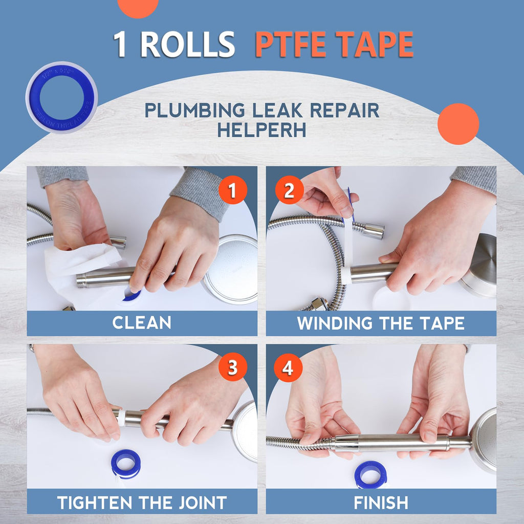 Teflon Tape,PTFE Plumbers Tape,for Sealing,Plumbing,Sealant,Thread Seal for Shower Head,Water Pipe,Prevent Leakage