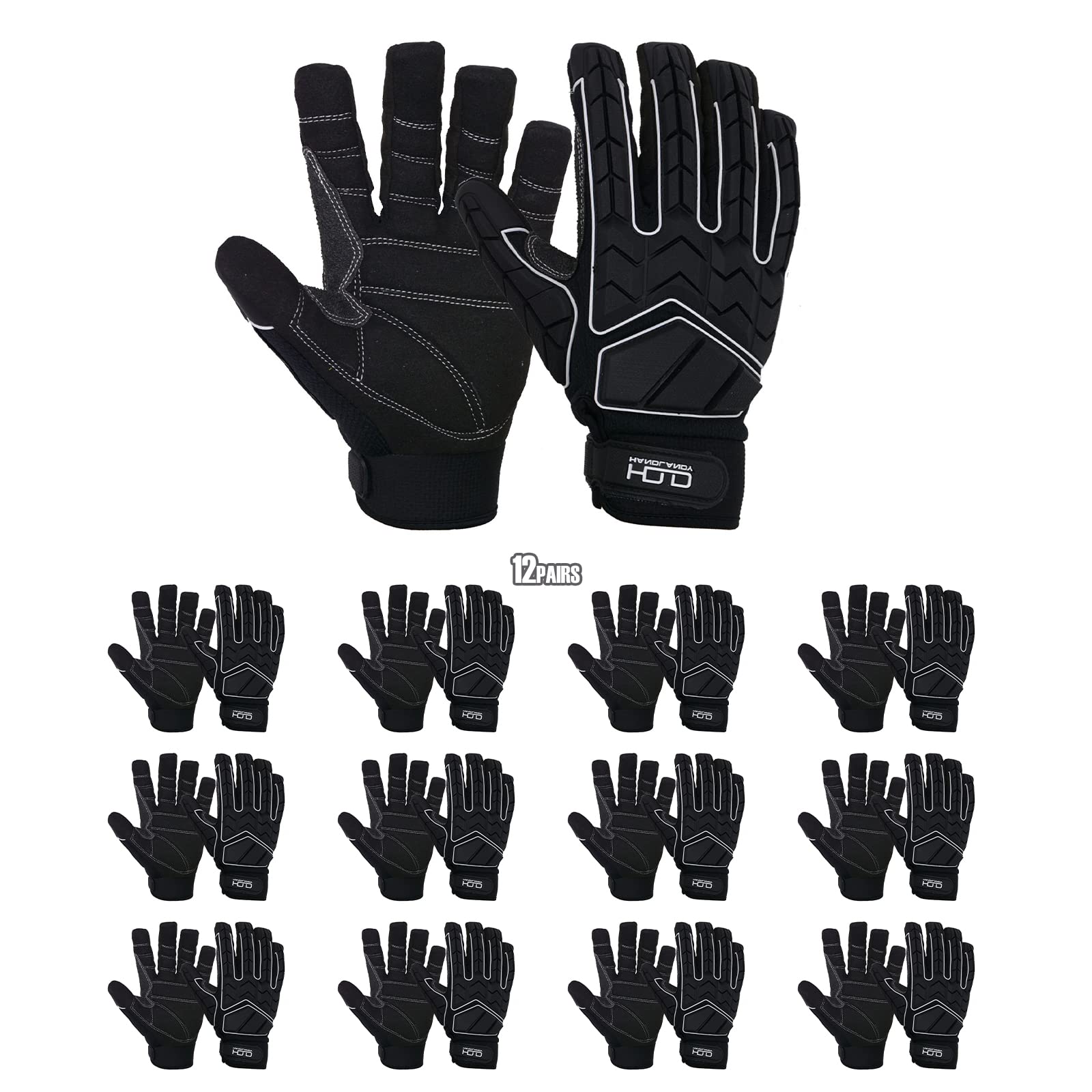 HANDLANDY Anti Vibration Gloves, SBR Padding, TPR Protector, Mechanic Work Gloves