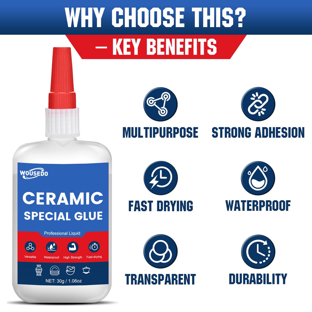 Wood Glue,Shoe Glue,Ceramic Super Glue - Quick Dry Strong Adhesive for Shoe Repair